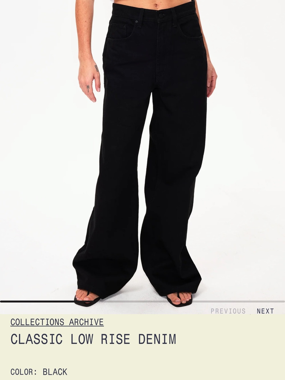 Black Wide-Leg Low Rise Denim Jeans